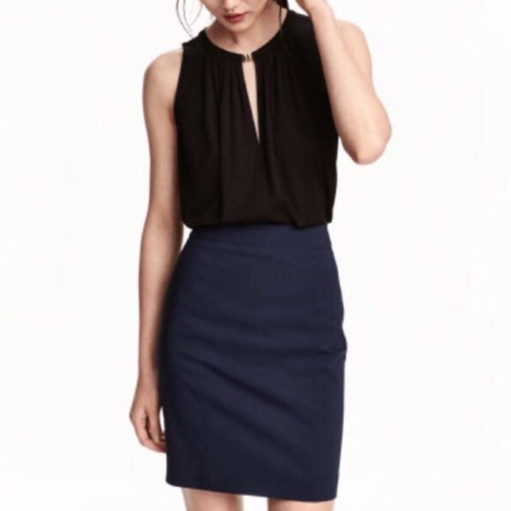 Navy Pencil Skirt